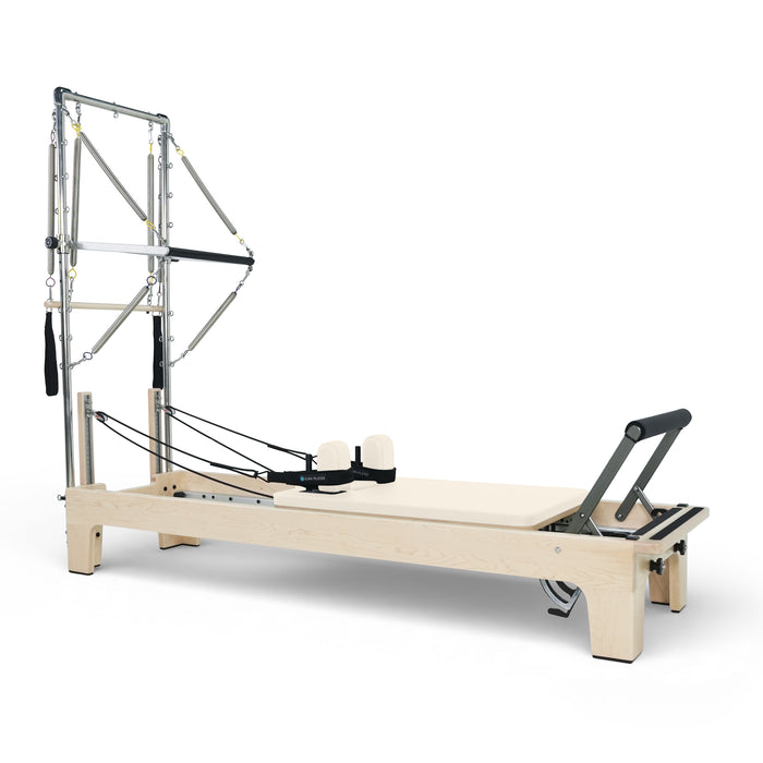 Elina Pilates Club Reformer with Tower, Ivory upholstery
