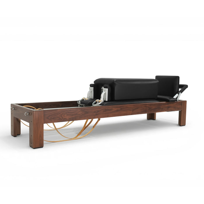 Elina Pilates Dark Wood Classic Reformer, Black upholstery