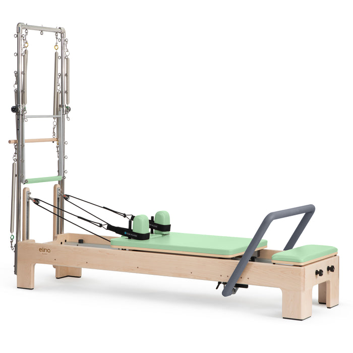 Elina Pilates Elite Advanced Reformer with Tower, Green upholstery