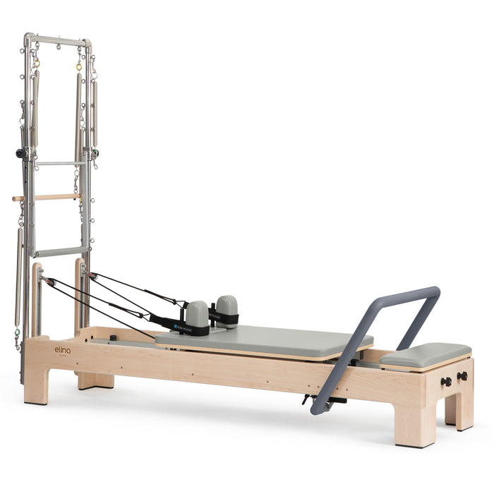 Elina Pilates Elite Advanced Reformer with Tower, Grey upholstery