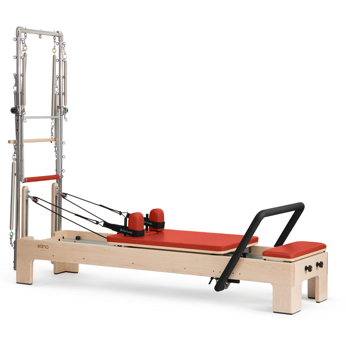 Elina Pilates Elite Advanced Reformer with Tower, Red upholstery
