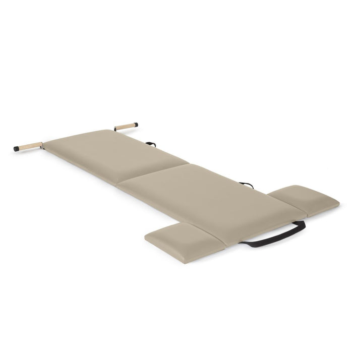Elina Pilates Folding Mat with Handles – Light Mocha upholstery (official manufacturer image)