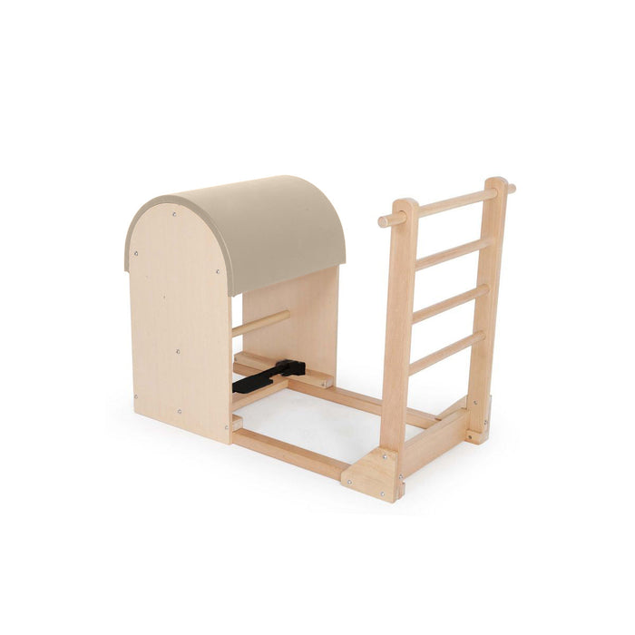 Elina Pilates Ladder Barrel with wooden base in Light Mocha
