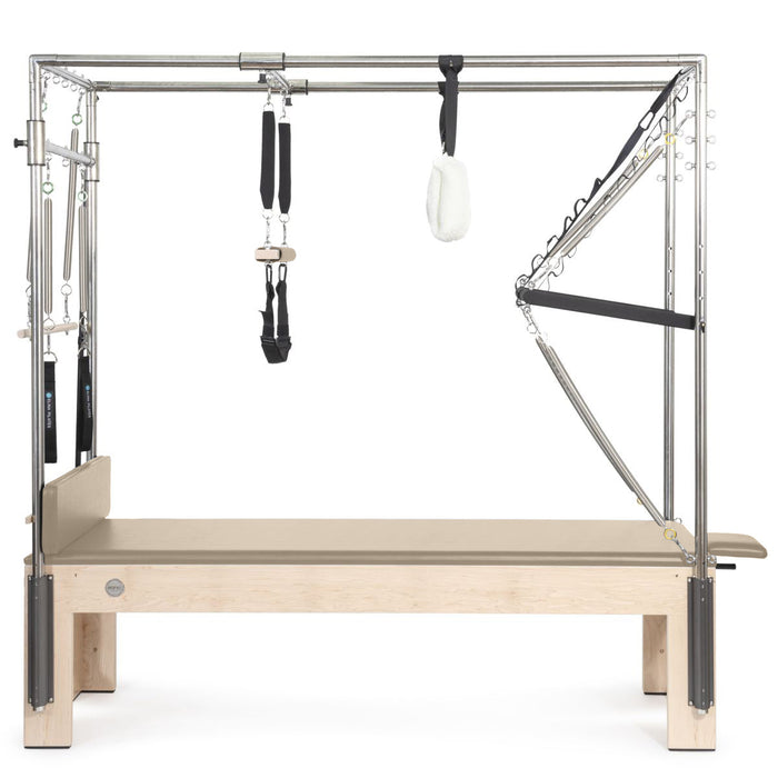 Elina Pilates Natural Wood Cadillac Reformer, Light Mocha, side view