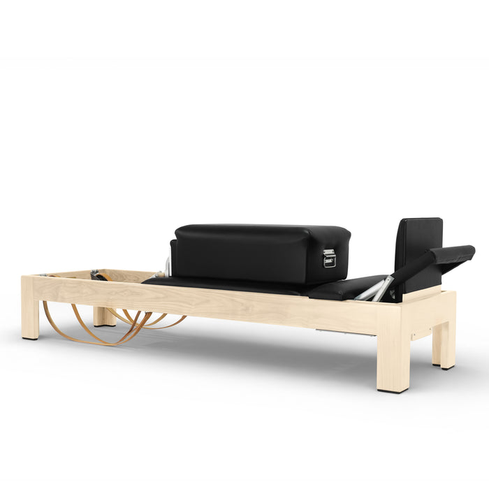 Elina Pilates Natural Wood Classic Reformer, Black upholstery