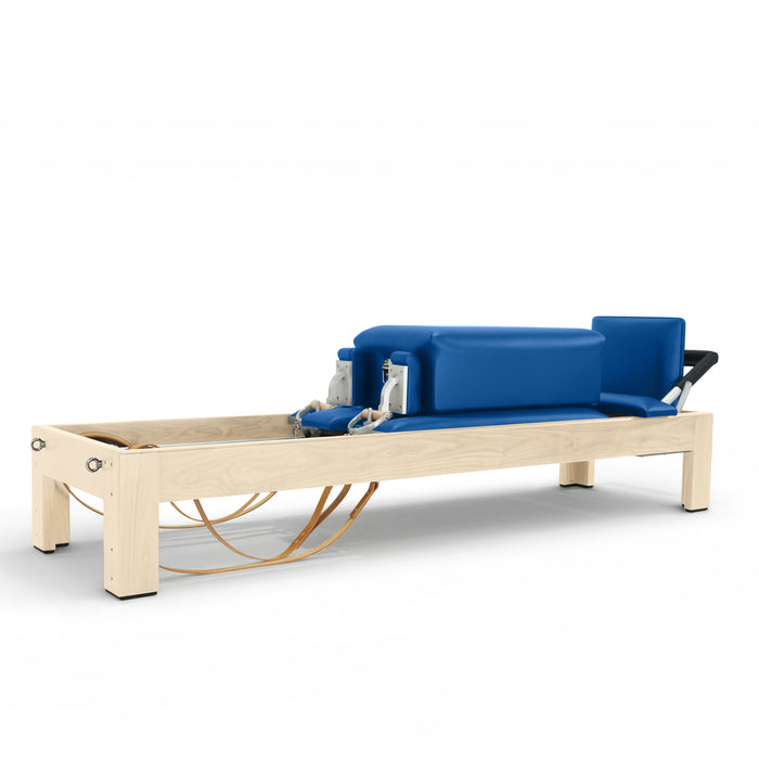 Elina Pilates Natural Wood Classic Reformer, Blue upholstery