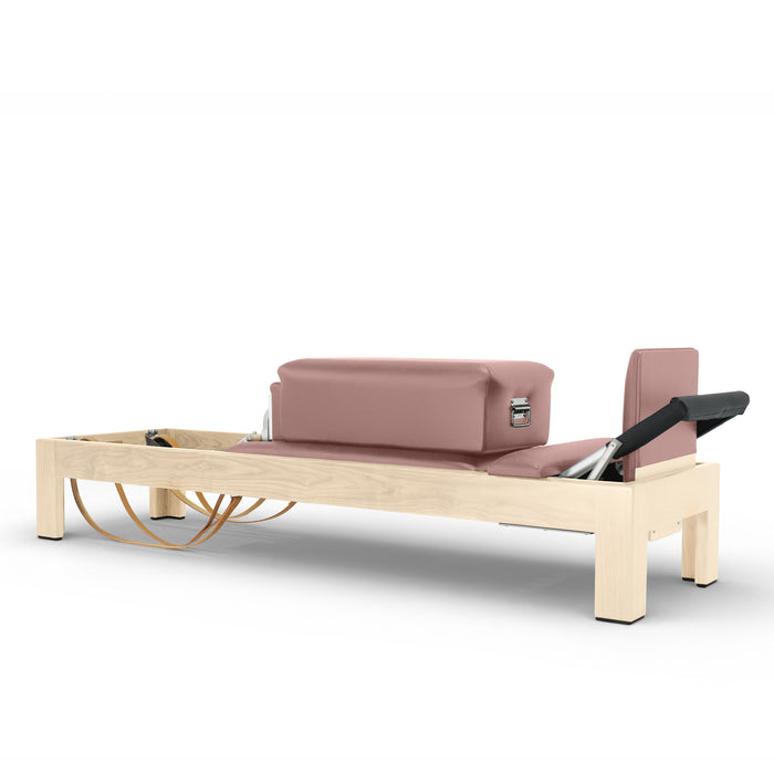 Elina Pilates Natural Wood Classic Reformer, Dusty Rose upholstery