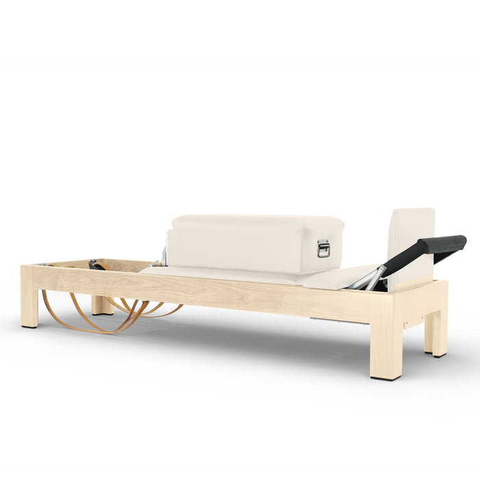 Elina Pilates Natural Wood Classic Reformer, Ivory upholstery