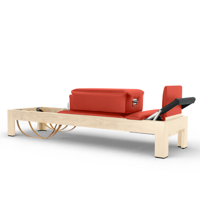 Elina Pilates Natural Wood Classic Reformer, Red upholstery