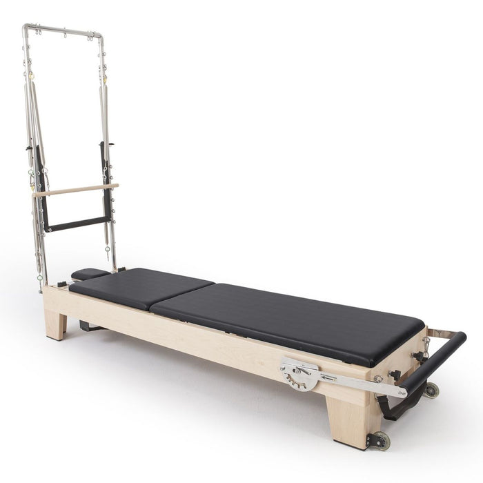 Elina Pilates Elite Wood Reformer with Tower – Black upholstery