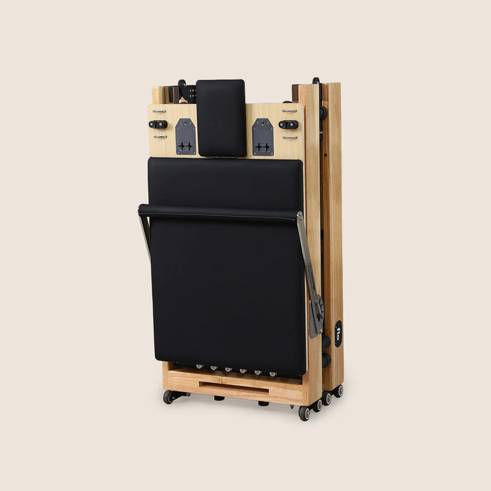 FLO Pilates Studio Reformer folded vertically