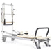 Elina Pilates Mentor Reformer with Tower in Ivory upholstery