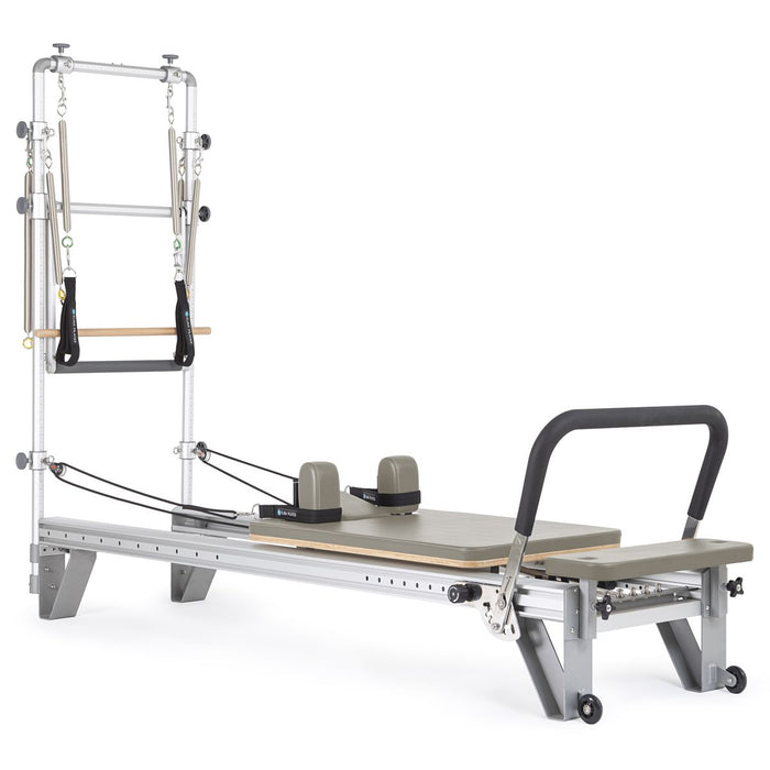 Elina Pilates Mentor Reformer with Tower in Mocha upholstery