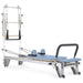 Elina Pilates Mentor Reformer with Tower in Ocean Blue upholstery
