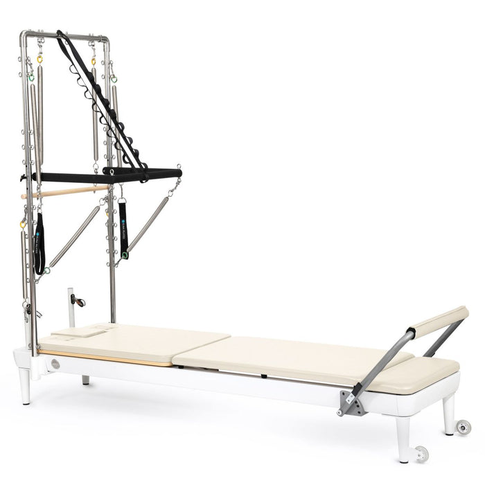 Elina Pilates Nubium™ Reformer with Tower Bundle in Ivory upholstery