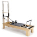 Elina Pilates Wooden Reformer Fisio with Tower in Grey upholstery