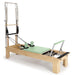 Elina Pilates Wooden Reformer Fisio with Tower in Green upholstery