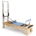 Elina Pilates Wooden Reformer Fisio with Tower in Ocean Blue upholstery