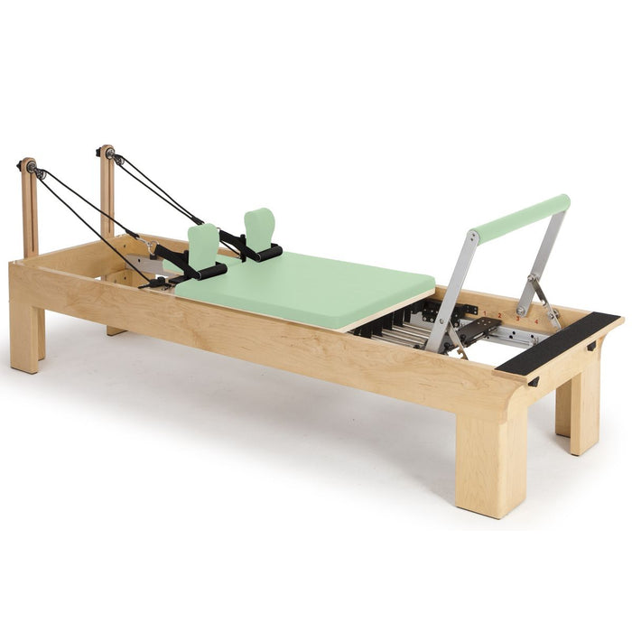 Elina Pilates Wooden Physio Reformer Bundle in Green upholstery