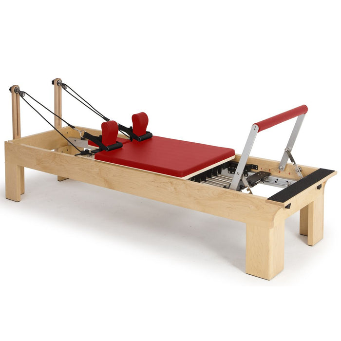 Elina Pilates Wooden Physio Reformer Bundle in Red upholstery