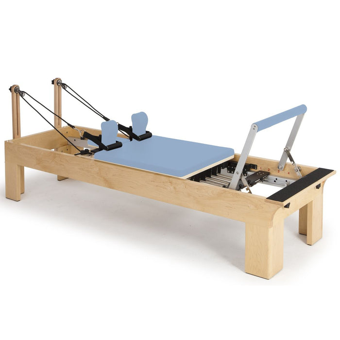 Elina Pilates Wooden Physio Reformer Bundle in Ocean Blue upholstery