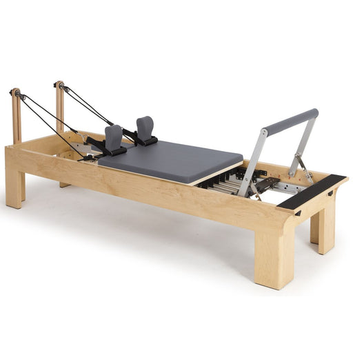 Elina Pilates Wooden Physio Reformer Bundle in Grey upholstery