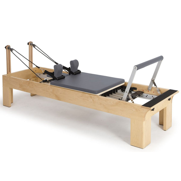 Elina Pilates Wooden Physio Reformer Bundle in Grey upholstery