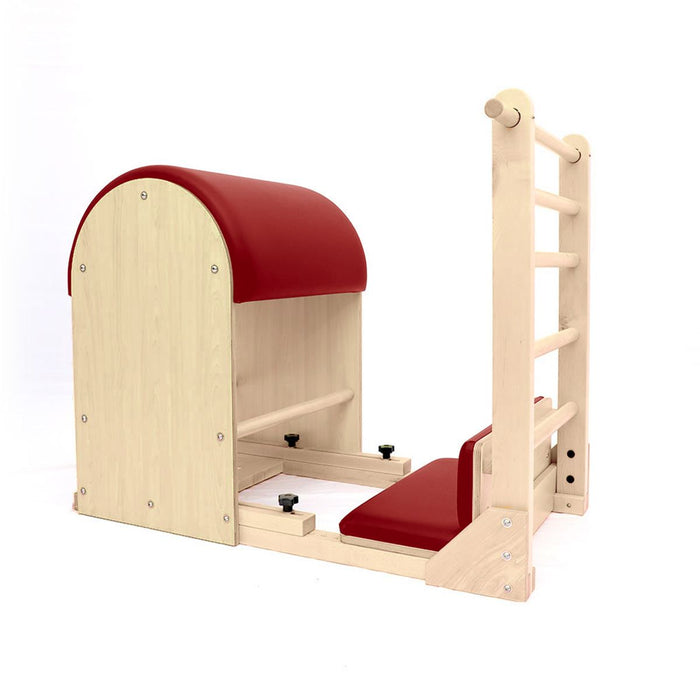 Elina Pilates Elite Ladder Barrel with Wooden Base – Red upholstery