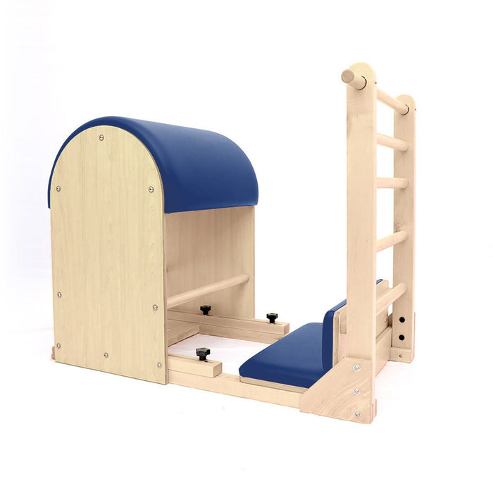 Elina Pilates Elite Ladder Barrel with Wooden Base – Blue upholstery
