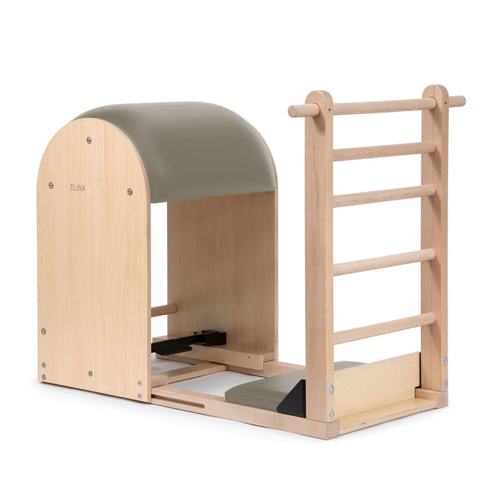 Elina Pilates Elite Ladder Barrel with Wooden Base – Moka upholstery