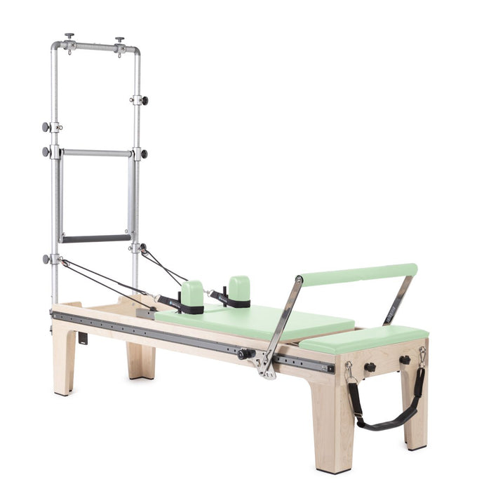 Elina Pilates Master Instructor Fisio Reformer with Tower in Green upholstery