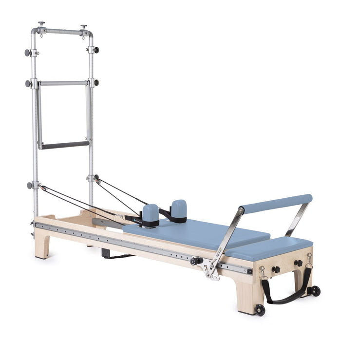 Elina Pilates Master Instructor Reformer with Tower in Ocean Blue upholstery