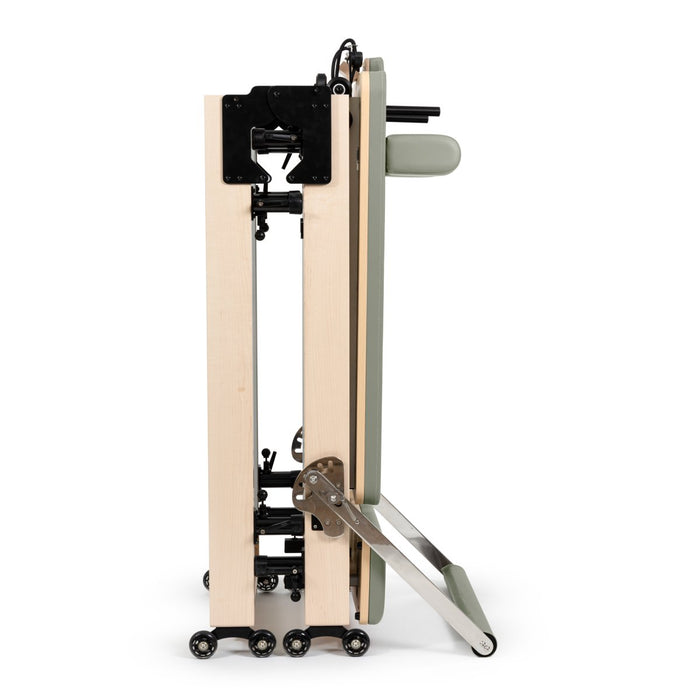 Elina Pilates Foldable Reformer for Home in Iceberg upholstery