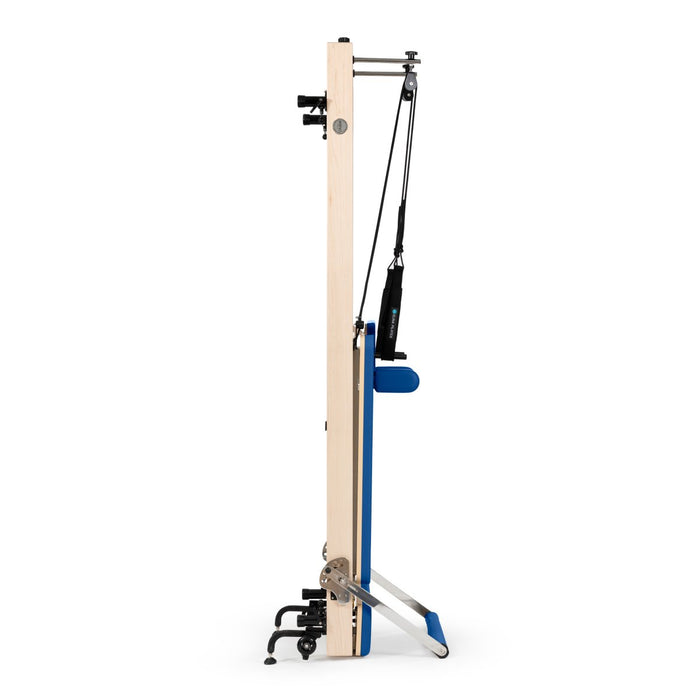 Elina Pilates Vertical Reformer for Home in Blue upholstery