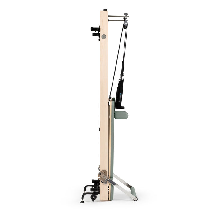 Elina Pilates Vertical Reformer for Home in Eucalyptus upholstery