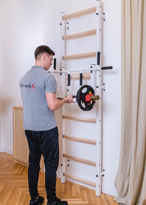 BenchK 733W white wall bars product detail