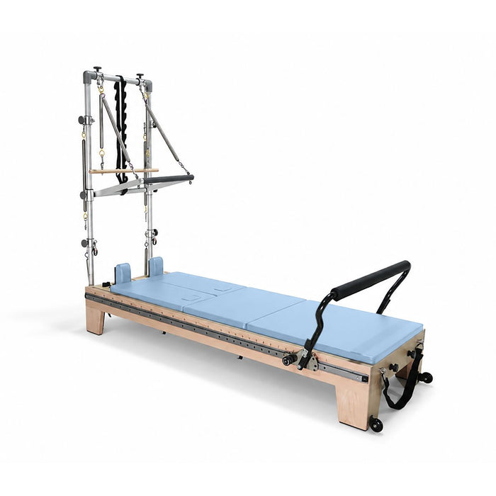 Elina Pilates Twin Reformer in Ocean Blue upholstery