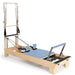Elina Pilates Wood Reformer with Tower in Ocean Blue upholstery — official product photo