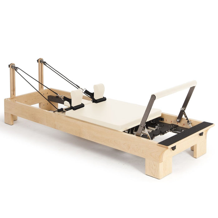 Elina Pilates Wooden Reformer Bundle in Ivory upholstery